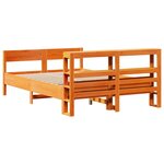 vidaXL Cadre de lit sans matelas cire marron 120x200cm bois pin massif
