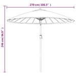 vidaXL Parasol d'extérieur avec mât en aluminium 270 cm Noir