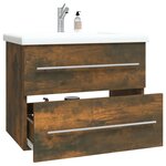 vidaXL Armoire de lavabo Chêne fumé 60x38 5x48 cm Bois d'ingénierie