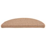 vidaXL Tapis de marches d'escalier 15 Pièces Marron foncé 56x17x3 cm