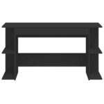 Bureau table poste de travail meuble d'ordinateur informatique étude 140 x 50 x 75 cm bois d'ingénierie noir 02_0023911