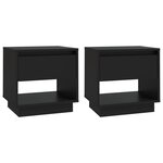 vidaXL Tables de chevet 2 Pièces Noir 45x34x44 cm Aggloméré