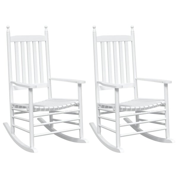 vidaXL Chaises à bascule sièges incurvés lot de 2 blanc sapin massif
