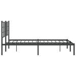 vidaXL Cadre de lit métal avec tête de lit noir 135x190 cm