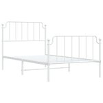 vidaXL Cadre de lit métal avec tête de lit/pied de lit blanc 100x190cm