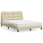 vidaXL Lit avec matelas crème 120x200 cm tissu