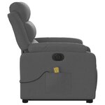 vidaXL Fauteuil inclinable de massage électrique Gris foncé Tissu