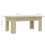 vidaXL Table basse Chêne sonoma 100x60x42 cm Bois d’ingénierie