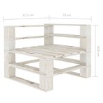 vidaXL Canapé palette à 2 places de jardin Blanc Bois