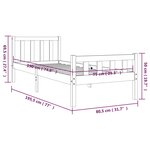 vidaXL Cadre de lit bois massif 75x190 cm petit simple