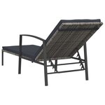 vidaXL Chaises longues lot de avec table Résine tressée Gris