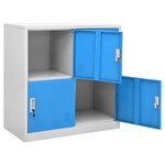 vidaXL Armoires à casiers 5 Pièces Gris clair et bleu 90x45x92 5 cm Acier