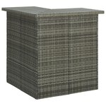 vidaXL Meuble de bar de jardin 4 Pièces avec coussins Résine tressée Gris