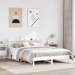 vidaXL Cadre de lit sans matelas blanc 135x190 cm bois de pin massif