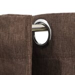 vidaXL Rideaux occultants Aspect lin avec œillets 2Pièces Taupe 140x175cm