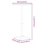 vidaXL Table de bar d’extérieur réglable en hauteur aluminium
