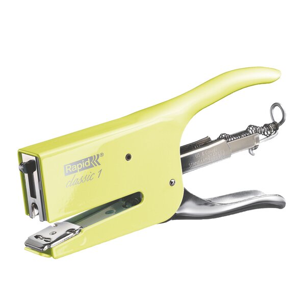 Pince agrafeuse rapid classic rétro jaune - agrafes 26/6 et 26/8 - capacité 50 feuilles