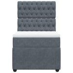 vidaXL Sommier à lattes de lit et matelas Gris foncé 90x200 cm Velours