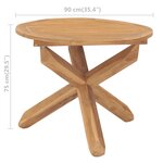 vidaXL Table à dîner de jardin Ø90x75 cm Bois de teck massif