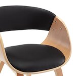 vidaXL Chaises à manger lot de 4 noir bois courbé et similicuir