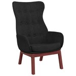 vidaXL Chaise de relaxation avec repose-pied Noir Tissu