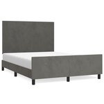 vidaXL Cadre de lit avec tête de lit Gris foncé 140x190 cm Velours