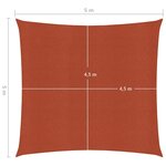 vidaXL Voile d'ombrage 160 g/m² Terre cuite 5x5 m PEHD