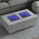 vidaXL Table basse avec LED infini gris béton 116x69x40 cm