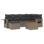 vidaXL Salon de jardin avec coussins 7 Pièces gris résine tressée