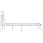 vidaXL Cadre de lit métal avec tête de lit blanc 140x190 cm