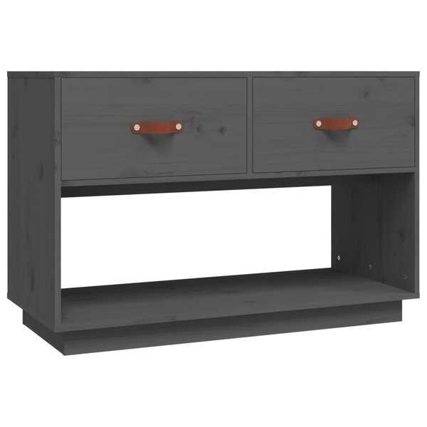 vidaXL Meuble TV Gris 90x40x60 cm Bois de pin massif