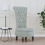 vidaXL Chaise à dossier haut gris clair velours conception de bouton