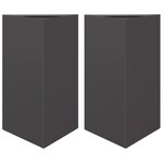 vidaXL Jardinières 2 Pièces noir triangulaire 50x43x75 cm acier
