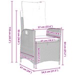 vidaXL Ensemble de Salle à Manger de Jardin de 5 Pièces avec Coussins Gris Rattan Poly