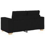 Canapé 3 places en tissu noir avec coussins