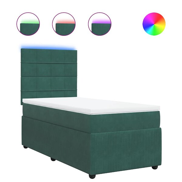 vidaXL Sommier à lattes de lit avec matelas Vert foncé 100x200 cm