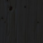 vidaXL Cadre de lit Noir Bois de pin massif 200x200 cm