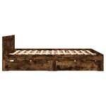 vidaXL Cadre de lit avec tête de lit chêne fumé 140x190 cm