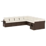 vidaXL Salon de jardin 10 Pièces avec coussins marron résine tressée
