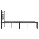 vidaXL Cadre de lit métal avec tête de lit noir 135x190 cm