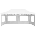vidaXL Tente de réception pliable avec parois Aluminium 6 x 3 m Blanc