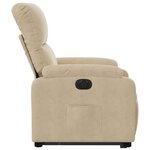 vidaXL Fauteuil inclinable électrique crème tissu microfibre