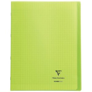 Cahier KOVERBOOK piqûre 96 pages seyès 90 g couverture pp protège cahier rabat vert 24 x 32 cm CLAIREFONTAINE
