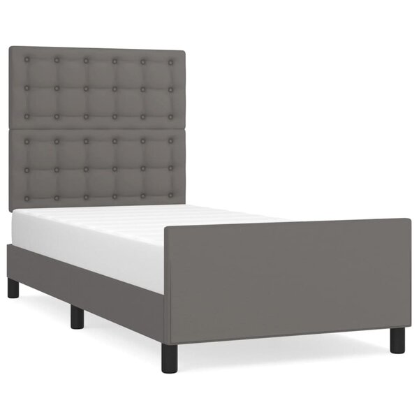 vidaXL Cadre de lit avec tête de lit Gris 100x200 cm Similicuir
