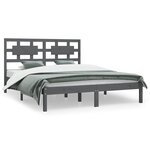 vidaXL Cadre de lit Gris Bois de pin massif 200x200 cm