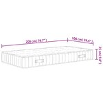 vidaXL Matelas à ressorts ensachés dureté moyenne 100x200 cm