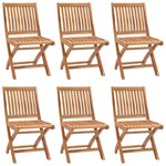 vidaXL Chaises pliables de jardin avec coussins lot de 6 Bois de teck