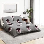 vidaXL Ensemble de housse de couette Gris 260x240 cm Coton