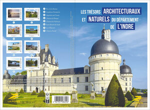 Collector 8 timbres - Les trésors architecturaux et naturels du département de l'Indre - Lettre Verte