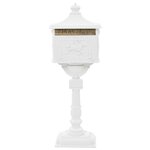 Boîte aux lettres sur pied aluminium vintage antirouille blanc 02_0041552